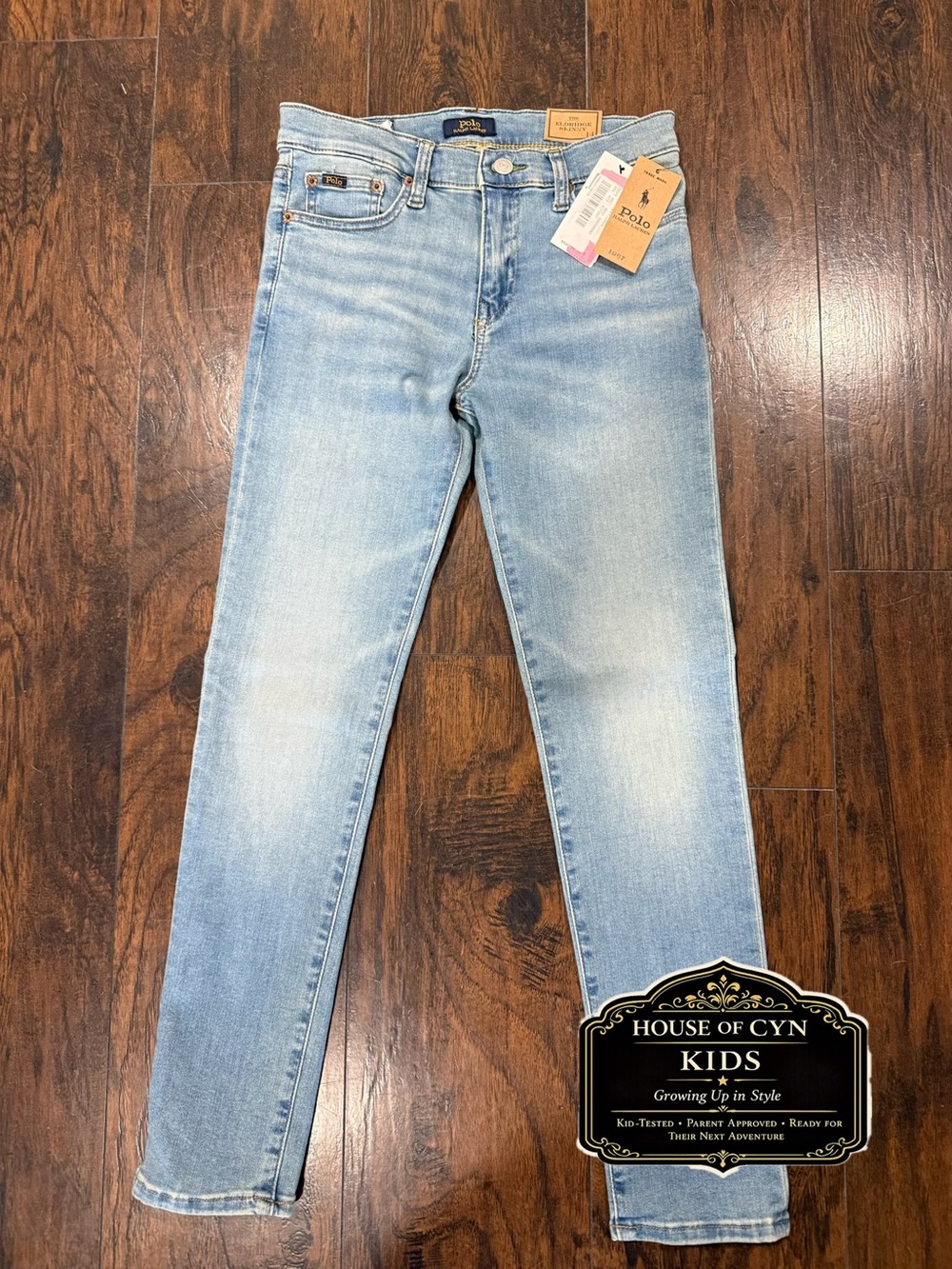 NWT Polo Ralph Lauren Eldridge Skinny Boys Jeans, 14, Light Wash Denim